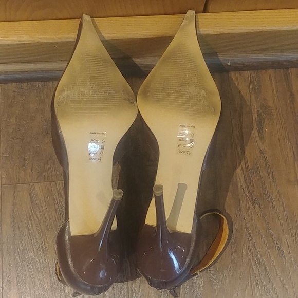 Michael Antonio Shoes Brown Pointed Toe Zip Up Ankle Strap Stiletto Heel Womens 75 Poshmark